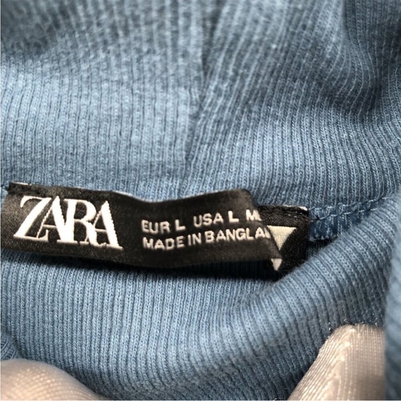 NWOT Zara Sleeveless Mockneck Ribbed Midi-Dress in Blue size L - Picture 12 of 13
